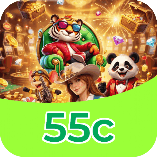 Interface do aplicativo 55c mostrando jogos disponíveis no iOS e Android
